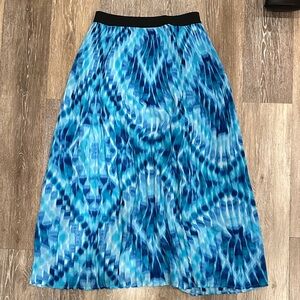 Multicolor blue midi skirt